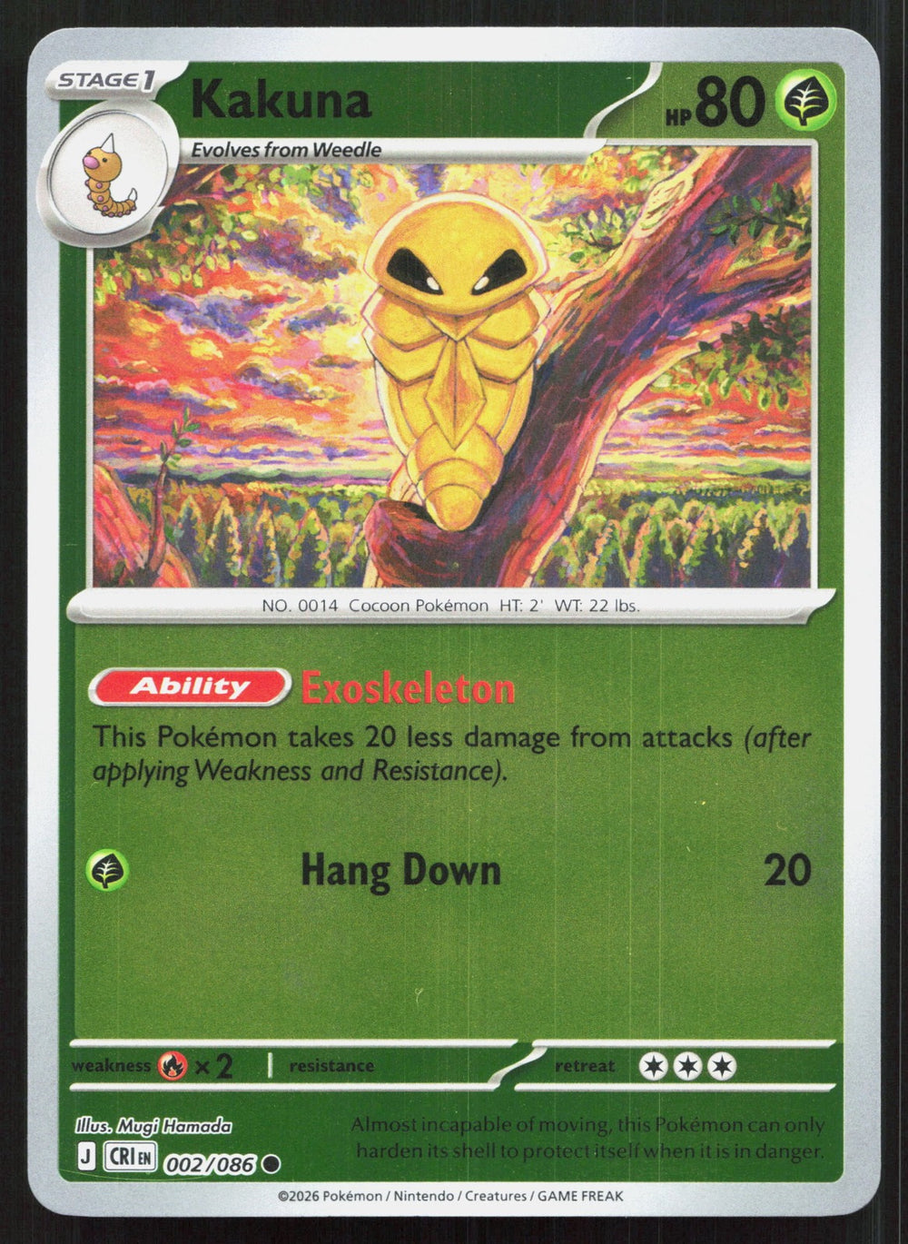 Kakuna Reverse Holo ME04: Chaos Rising 002/086