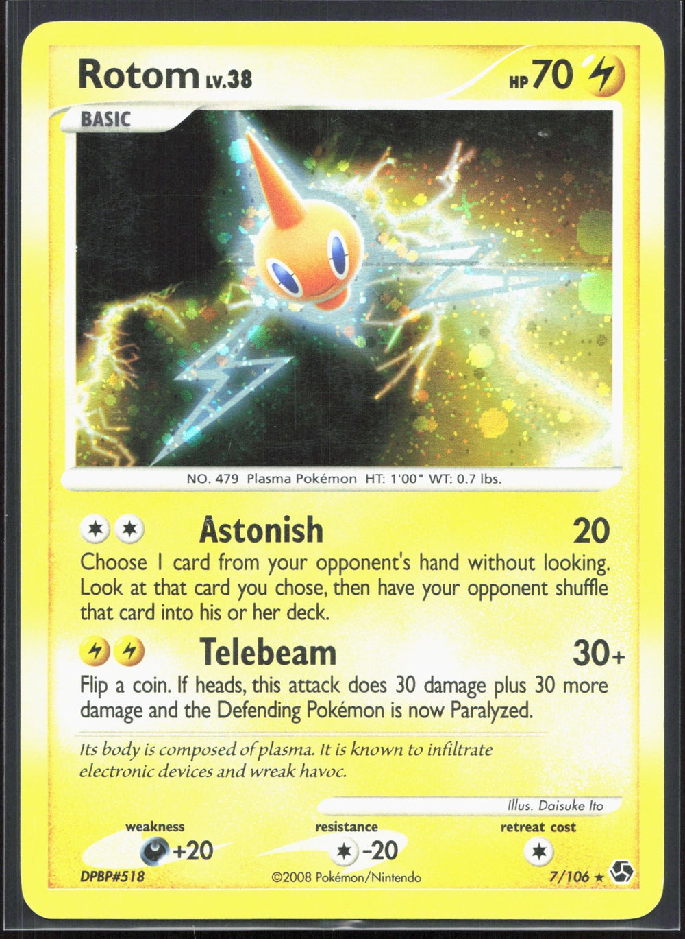 Rotom Holo Rare Great Encounters 7/106