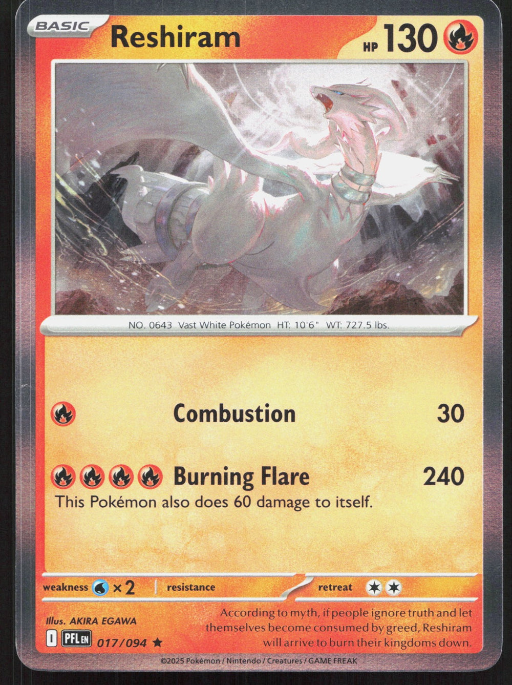 Reshiram Holo ME02: Phantasmal Flames 017/094