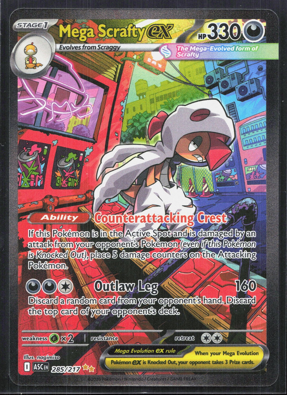 Mega Scrafty ex Special Illustration Rare ME: Ascended Heroes 285/217