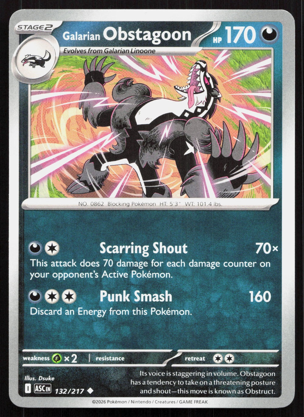 Galarian Obstagoon ME: Ascended Heroes 132/217