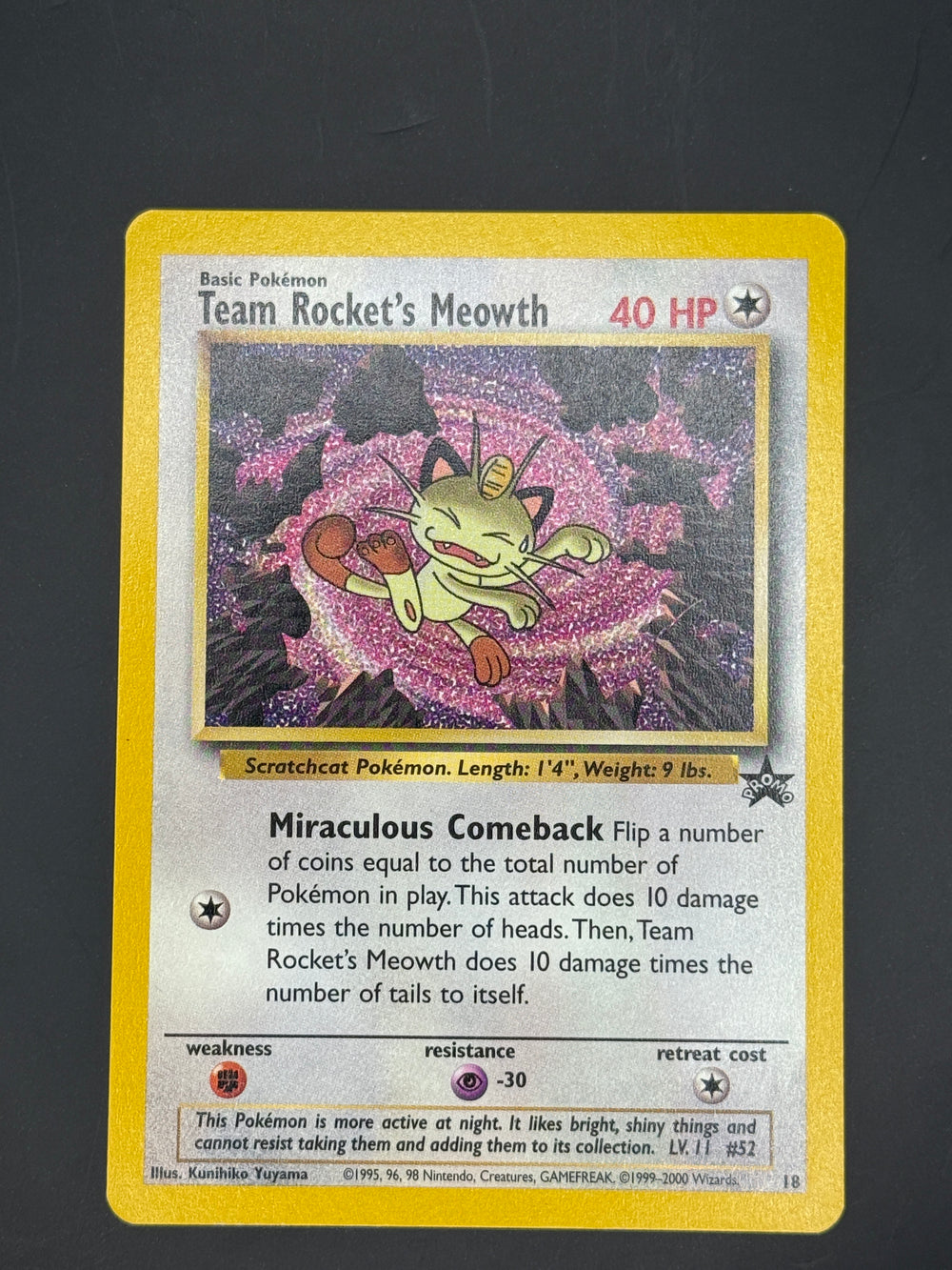 Team Rocket's Meowth Promo Black Star Promo 18