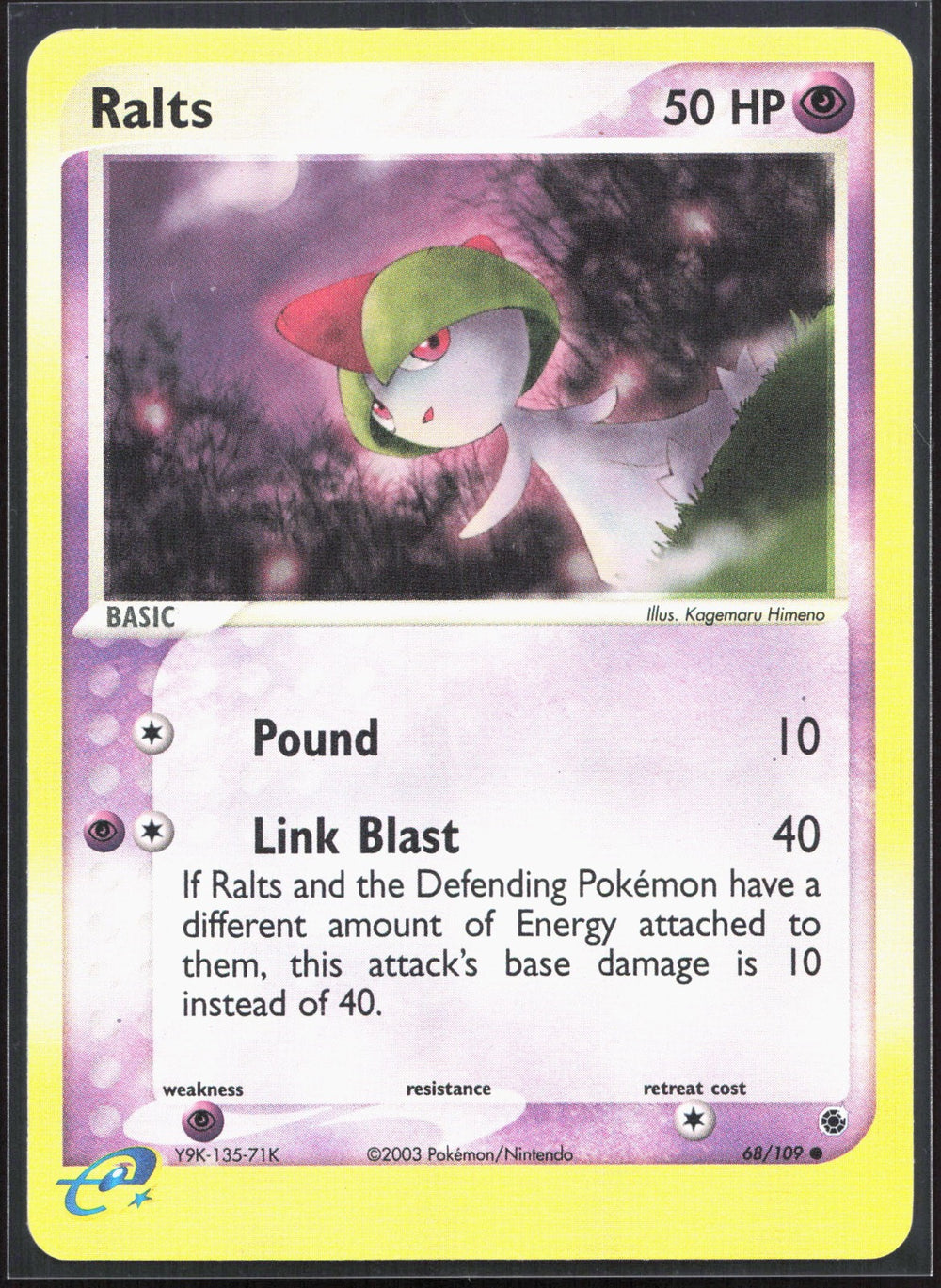 Ralts Common Reverse Holo EX Ruby and Sapphire 68/109