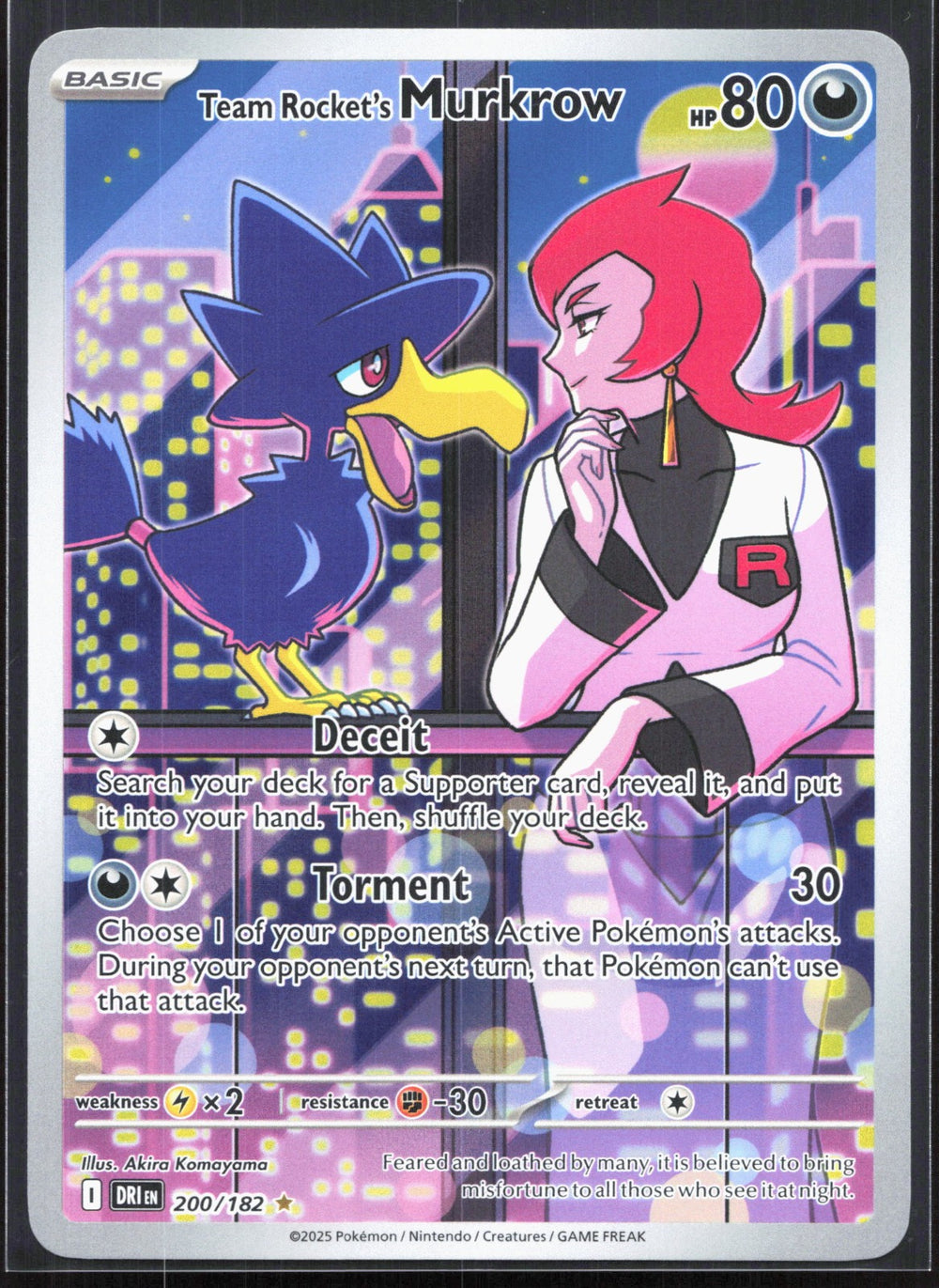 Team Rocket's Murkrow Illustration Rare SV10: Destined Rivals 200/182