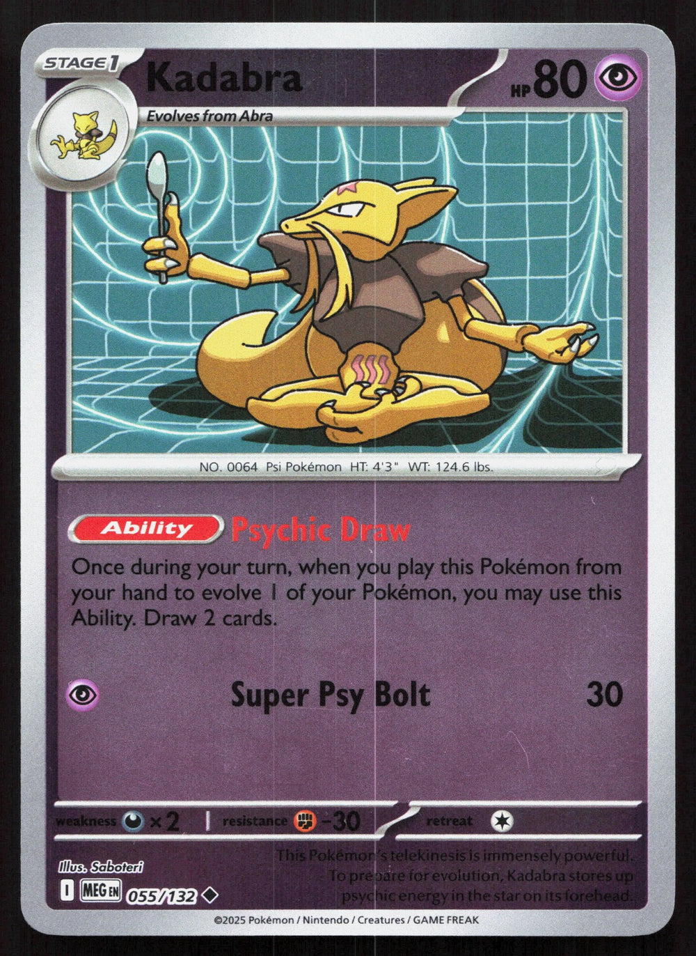 Kadabra Reverse Holo ME01: Mega Evolution 055/132