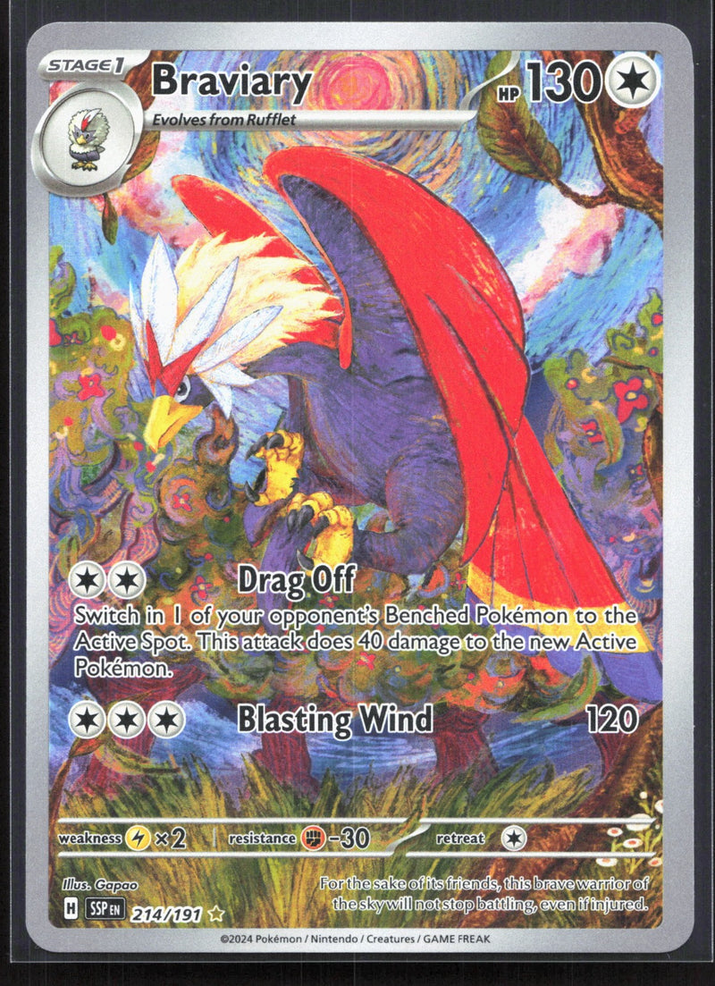 Braviary Illustration Rare SV08: Surging Sparks 214/191