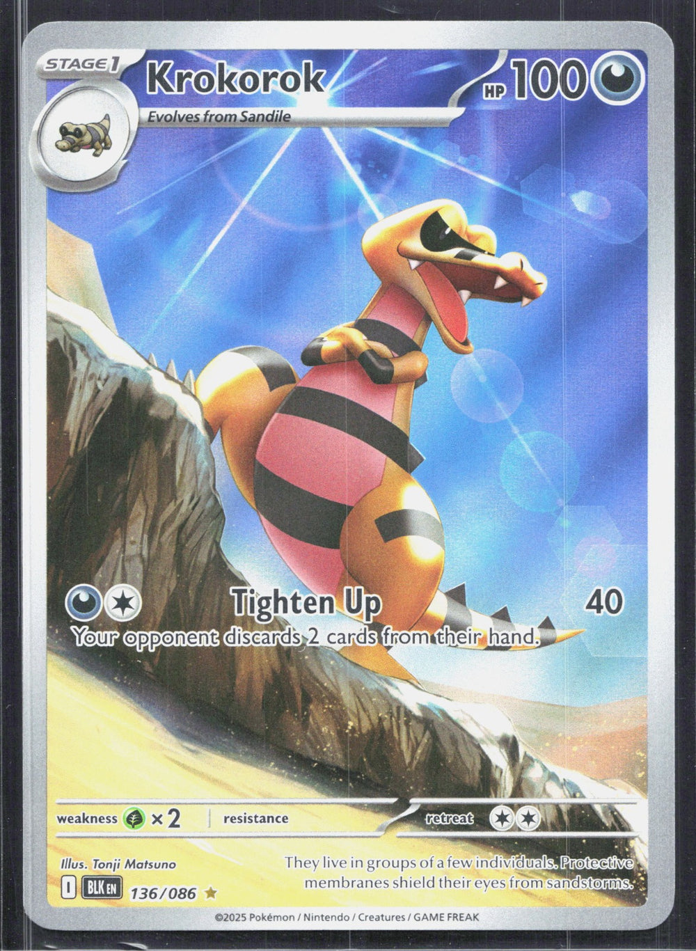 Krokorok Illustration Rare SV: Black Bolt 136/086