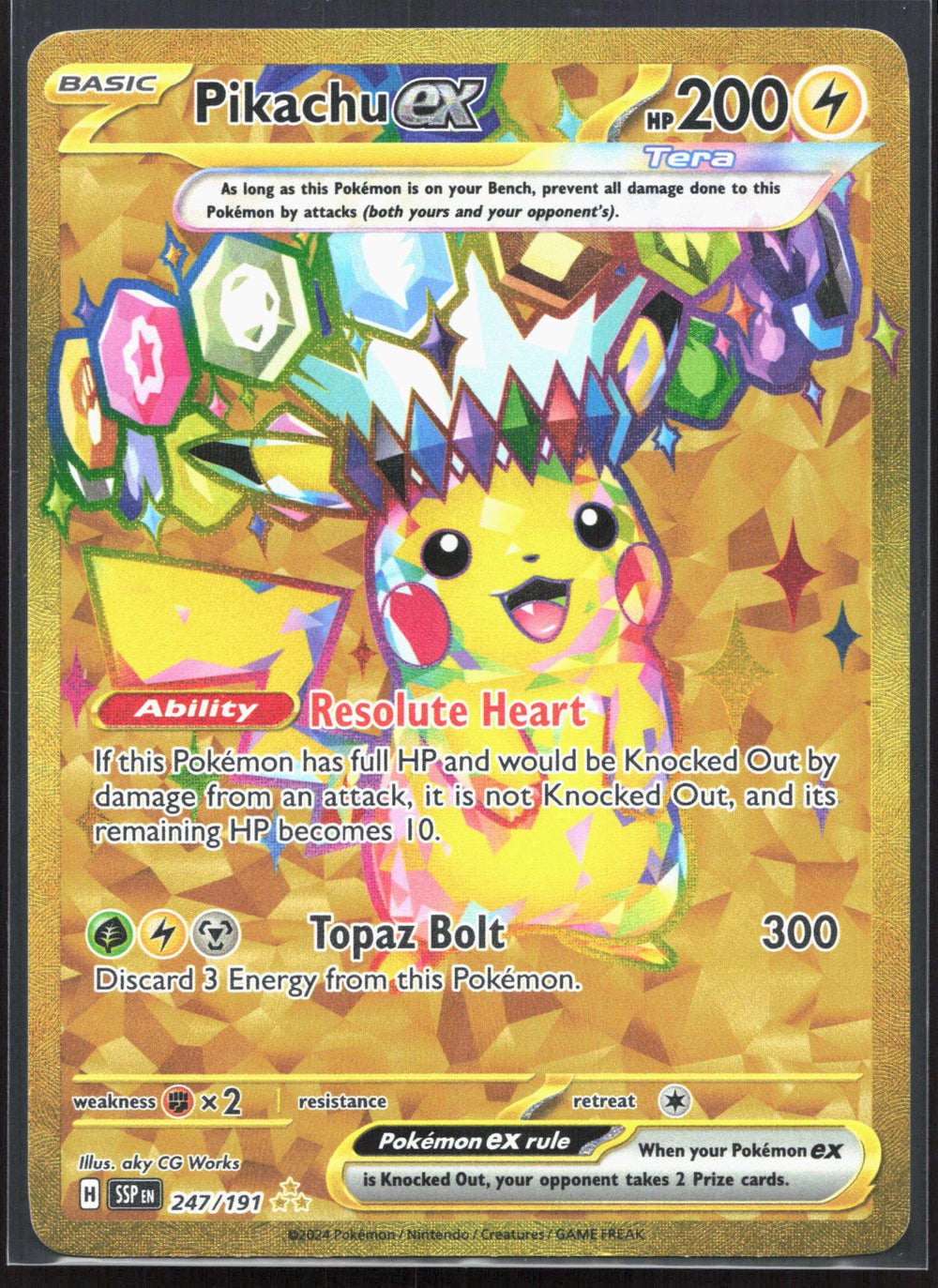 Pikachu ex Hyper Rare SV08: Surging Sparks 247/191