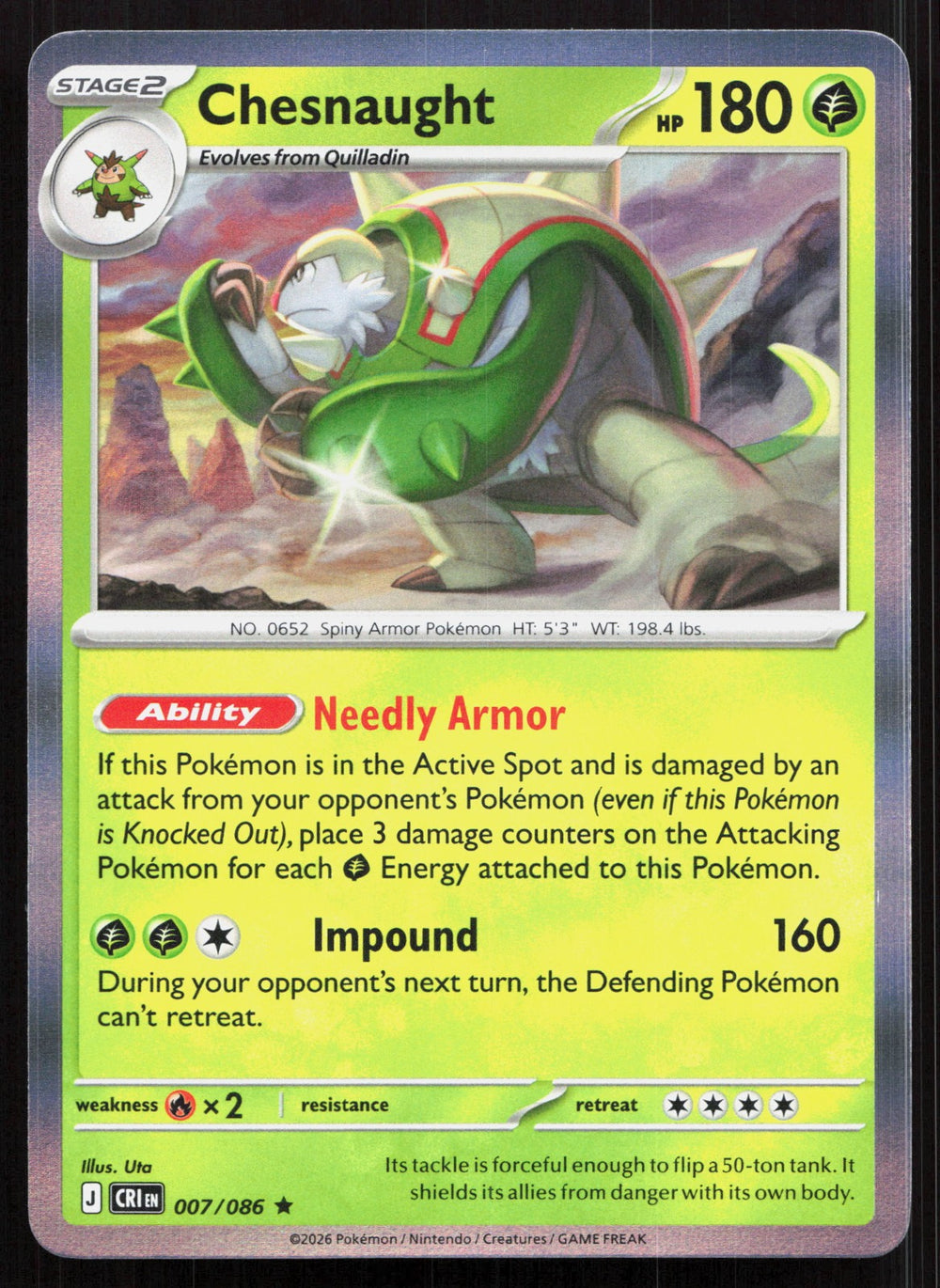 Chesnaught Holo ME04: Chaos Rising 007/086