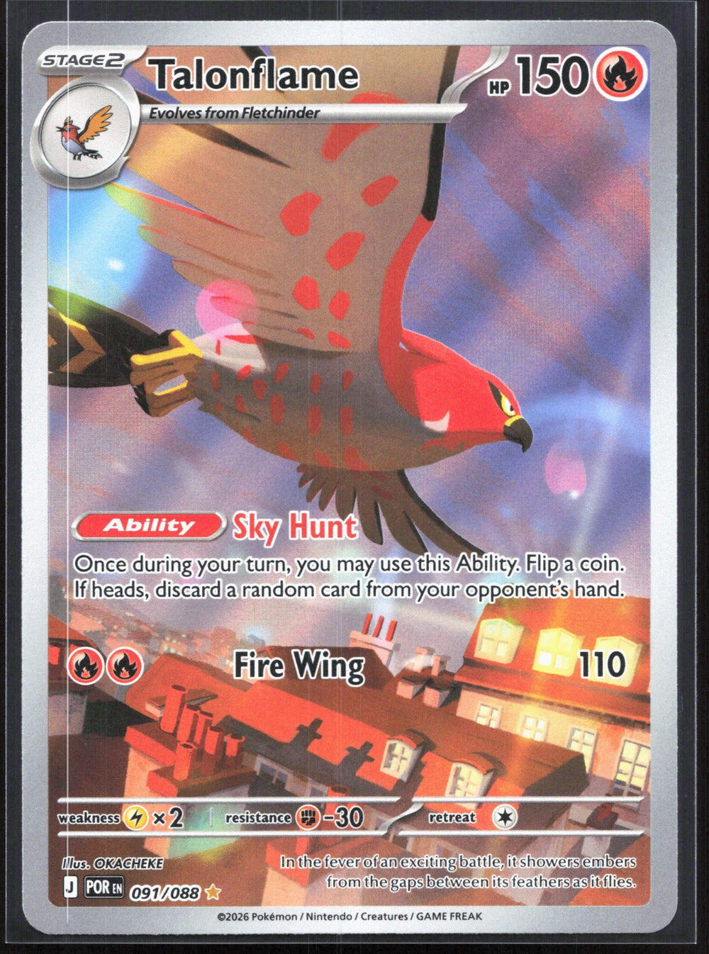 Talonflame Illustration Rare ME03: Perfect Order 091/088