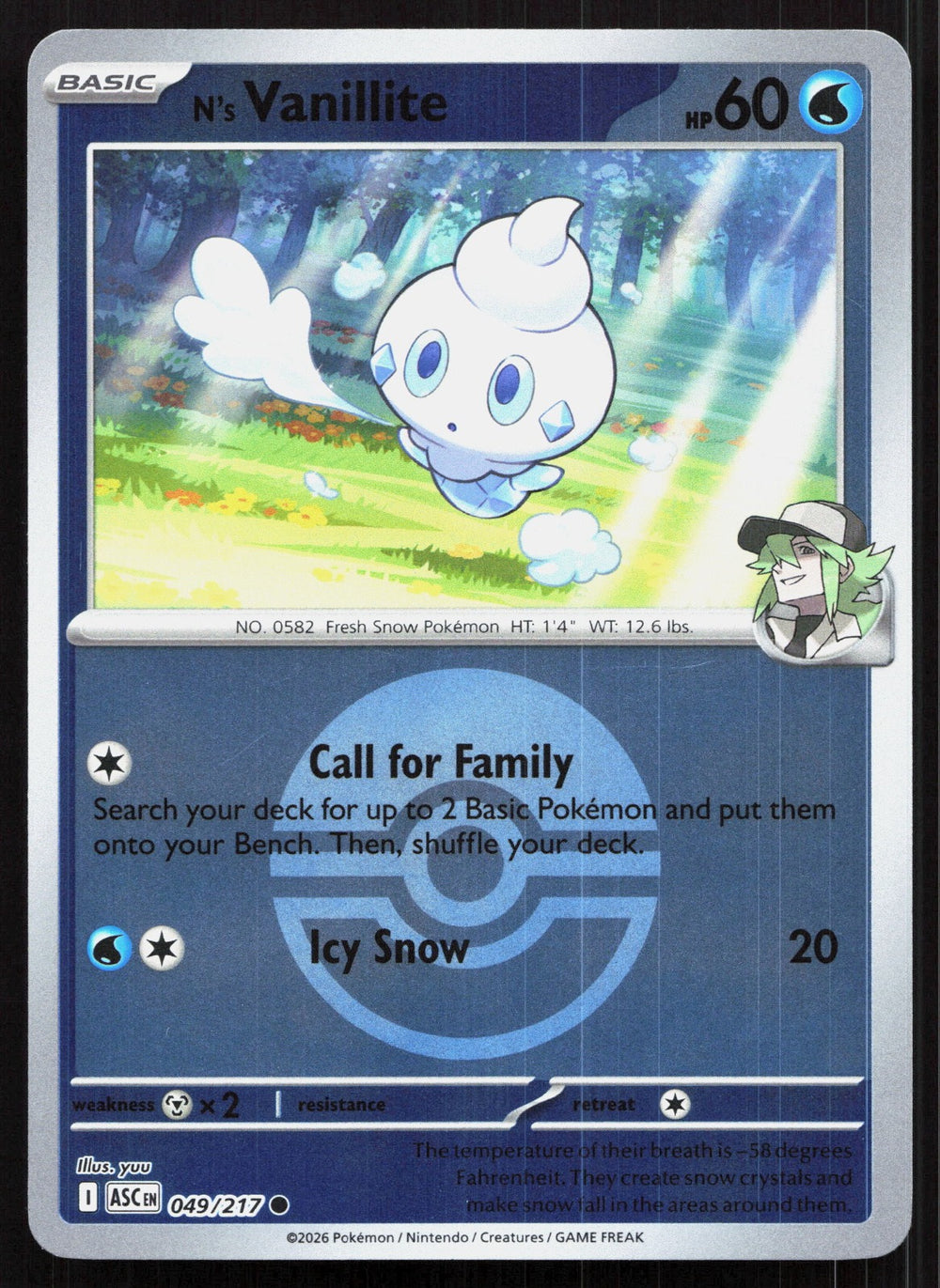 N's Vanillite (Poke Ball) Reverse Holo ME: Ascended Heroes 049/217