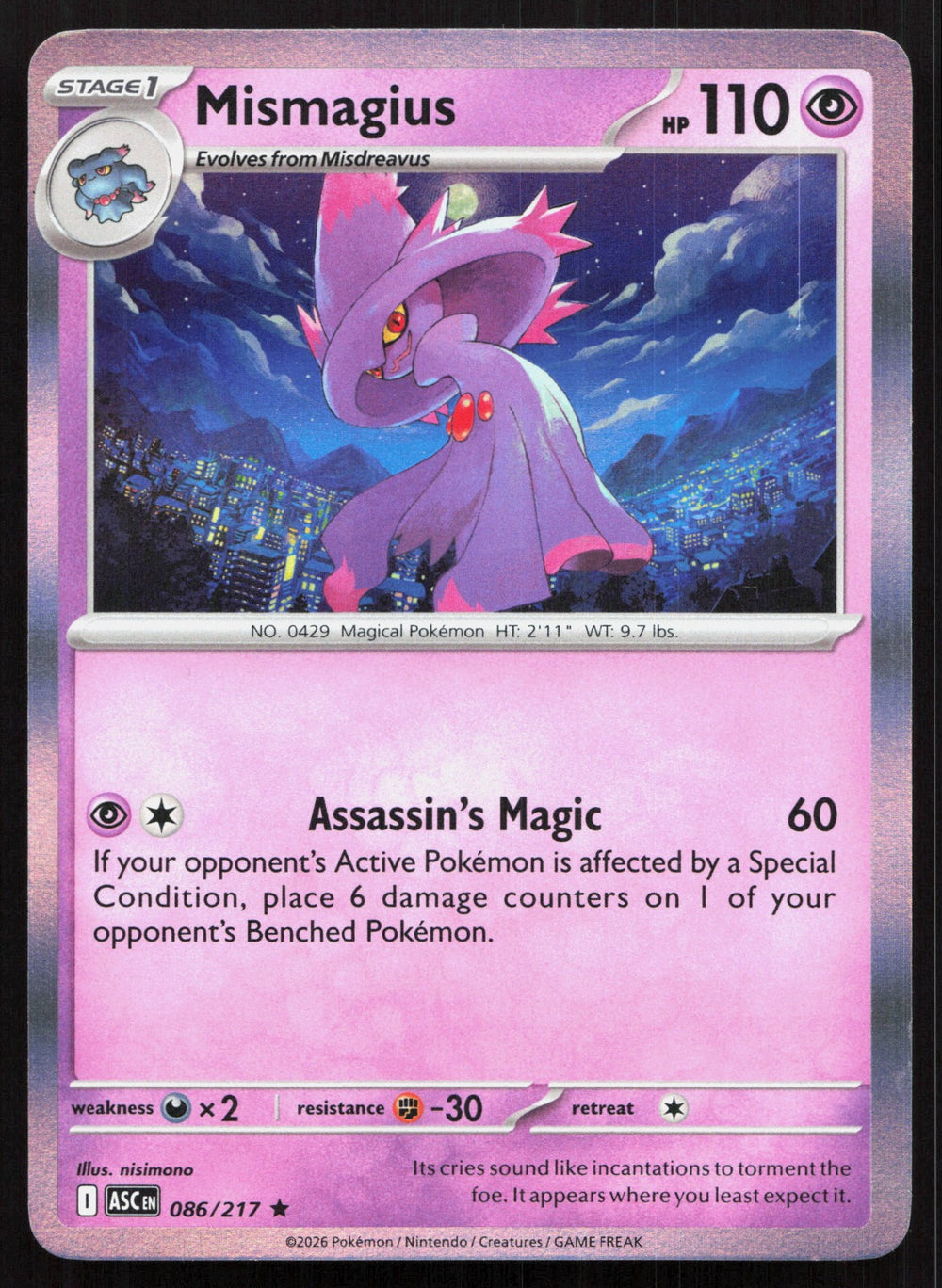 Mismagius Holo ME: Ascended Heroes 086/217