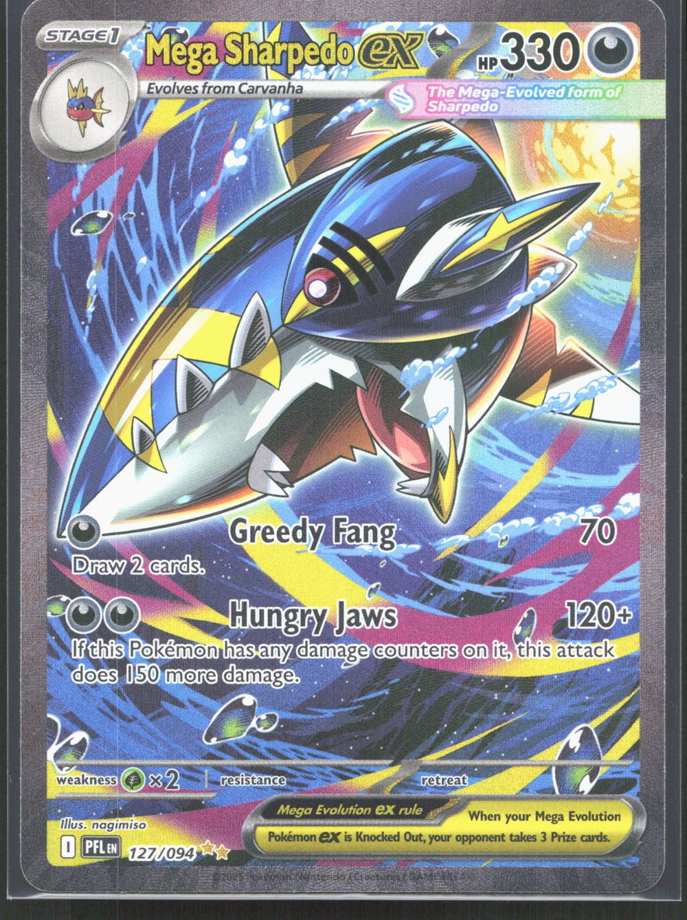 Mega Sharpedo ex Special Illustration Rare ME02: Phantasmal Flames 127/094
