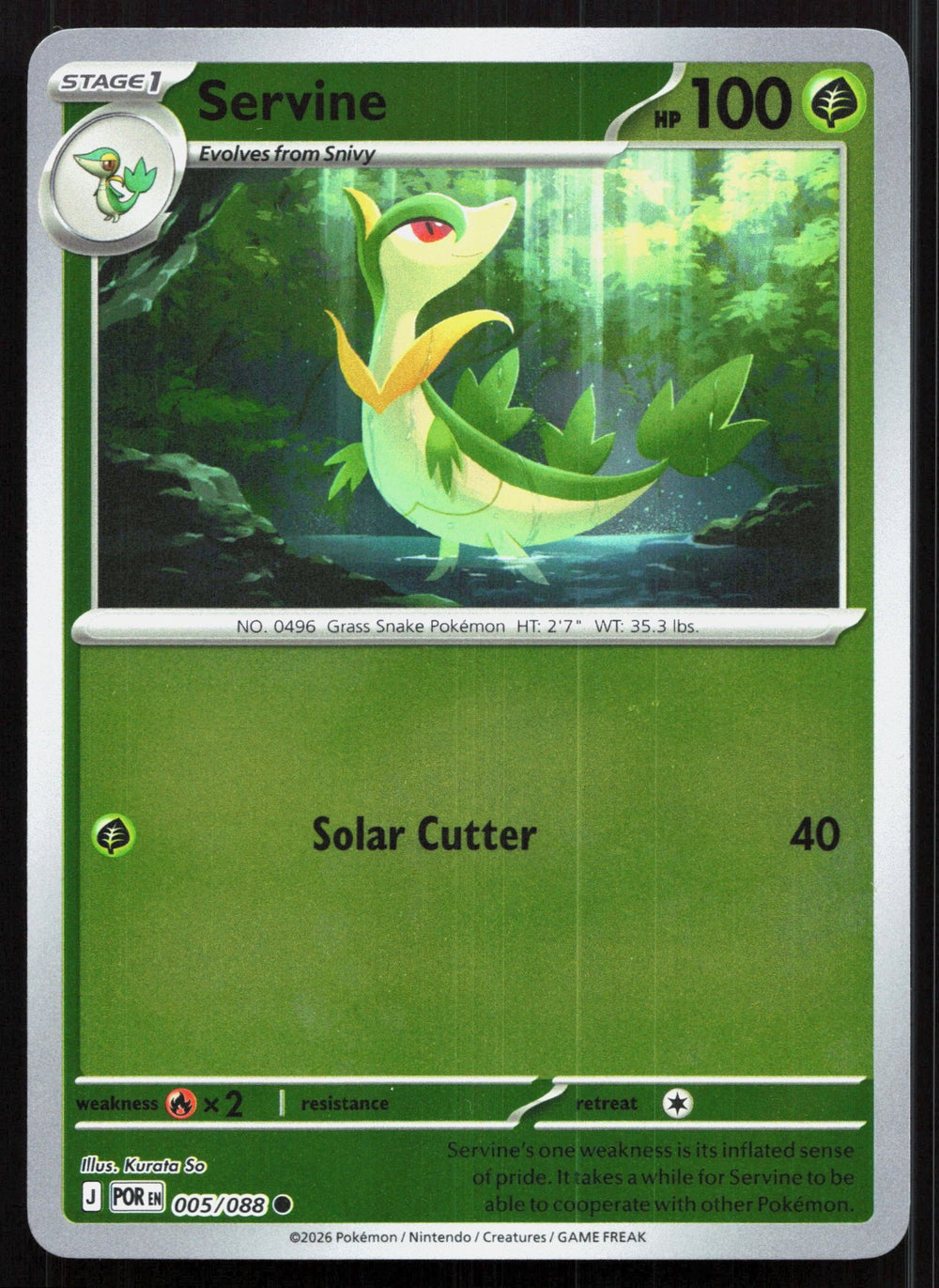 Servine Reverse Holo ME03: Perfect Order 005/088