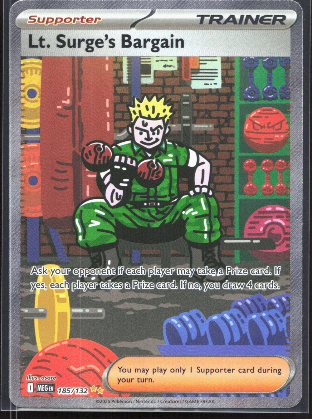 Lt. Surge's Bargain Special Illustration Rare ME01: Mega Evolution 185/132