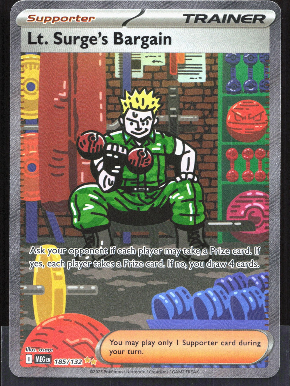 Lt. Surge's Bargain Special Illustration Rare ME01: Mega Evolution 185/132