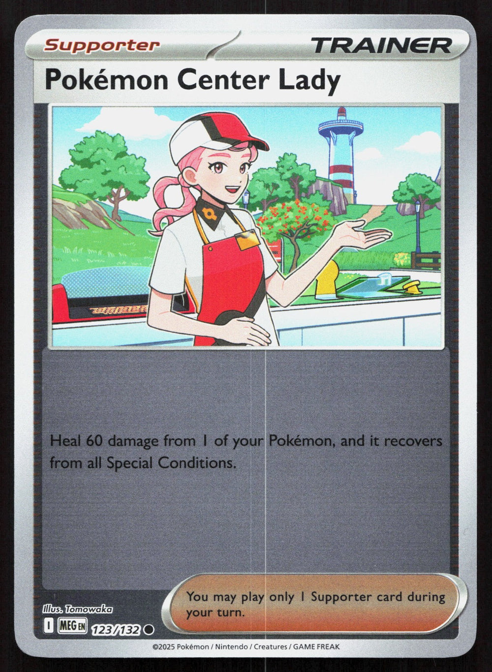 Pokemon Center Lady Reverse Holo ME01: Mega Evolution 123/132
