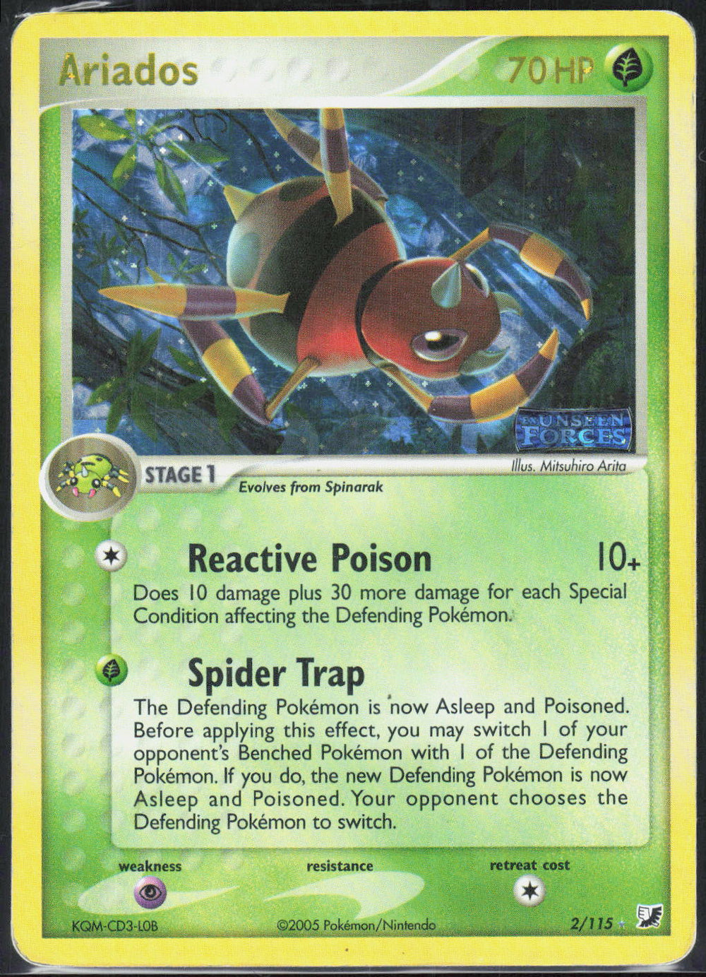 Ariados EX Reverse Holo Unseen Forces 2/115