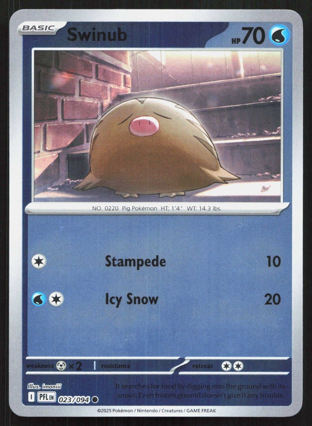 Swinub Reverse Holo ME02: Phantasmal Flames 023/094