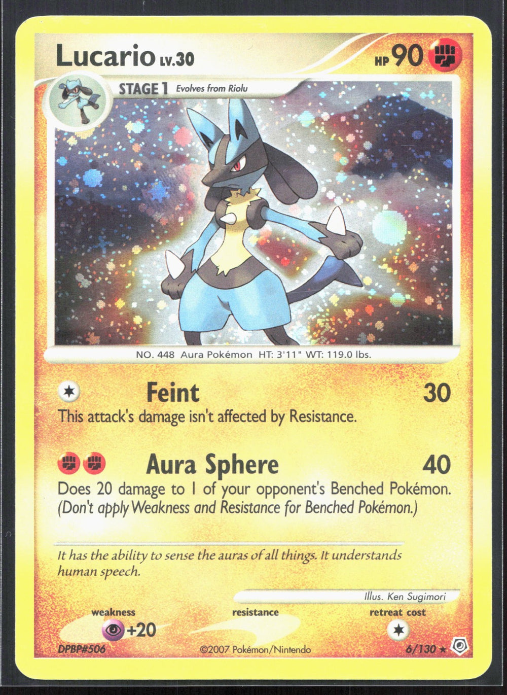 Lucario Holo Rare Diamond and Pearl 6/130