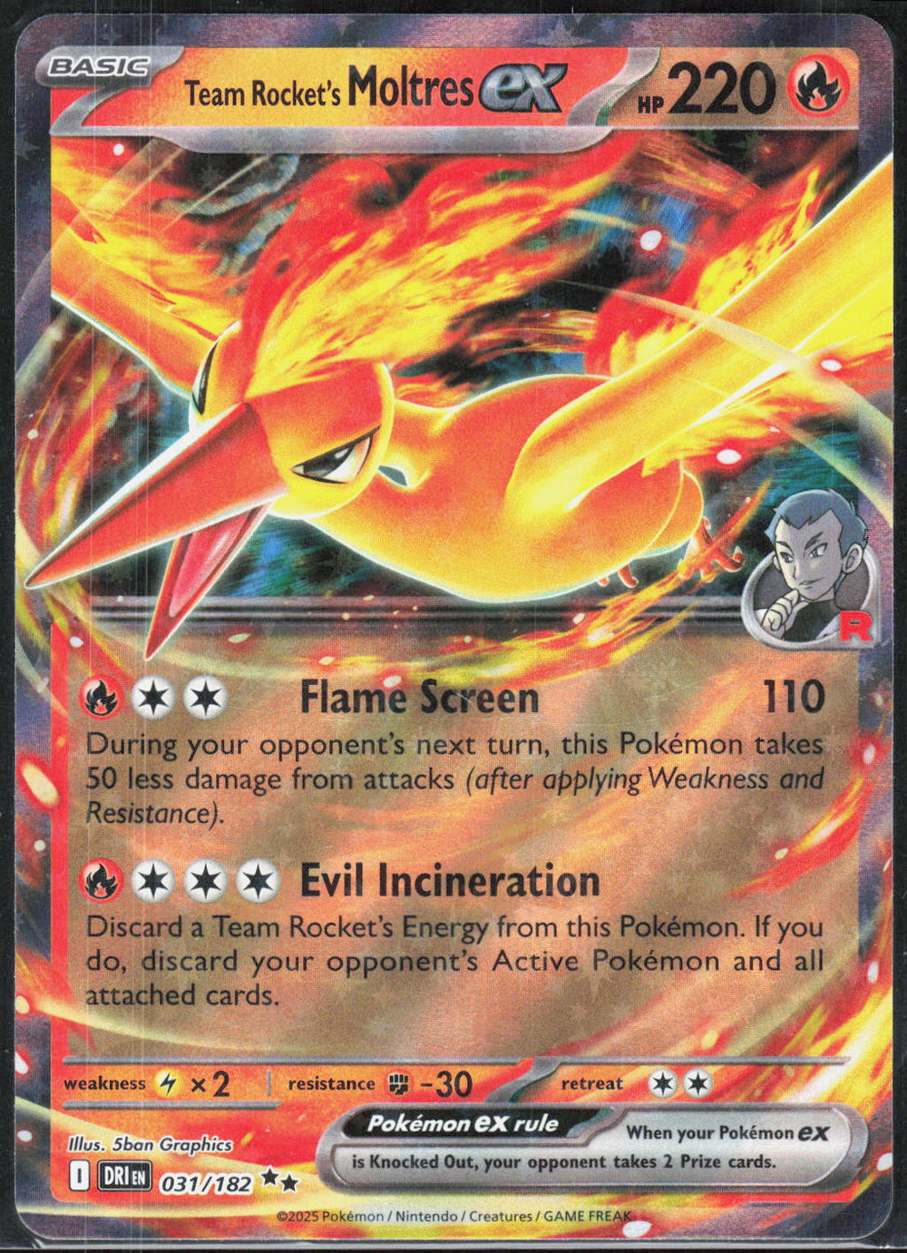 Team Rocket's Moltres ex SV10: Destined Rivals 031/182
