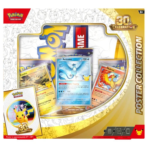 Pokémon MEGA: 30th Celebration Poster Collection Box (Zapdos, Articuno & Moltres) (3 Pack) (FÖRKÖP)