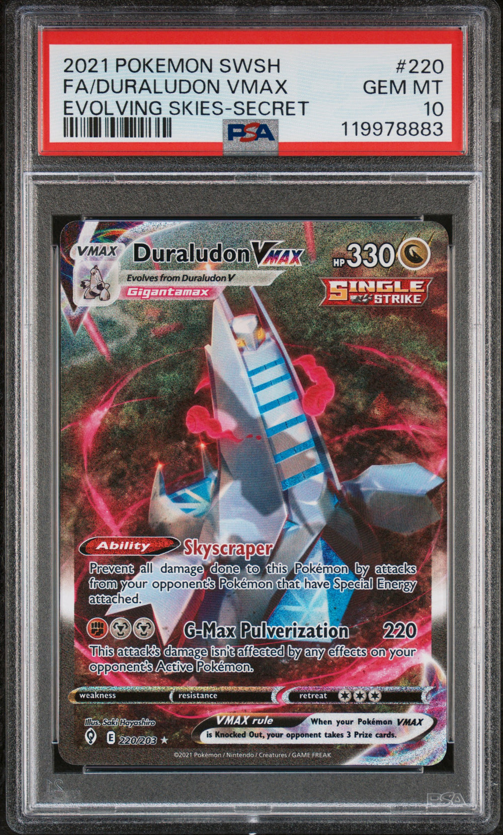 Fa/Duraludon Vmax Evolving Skies-Secret PSA 10 #119978883