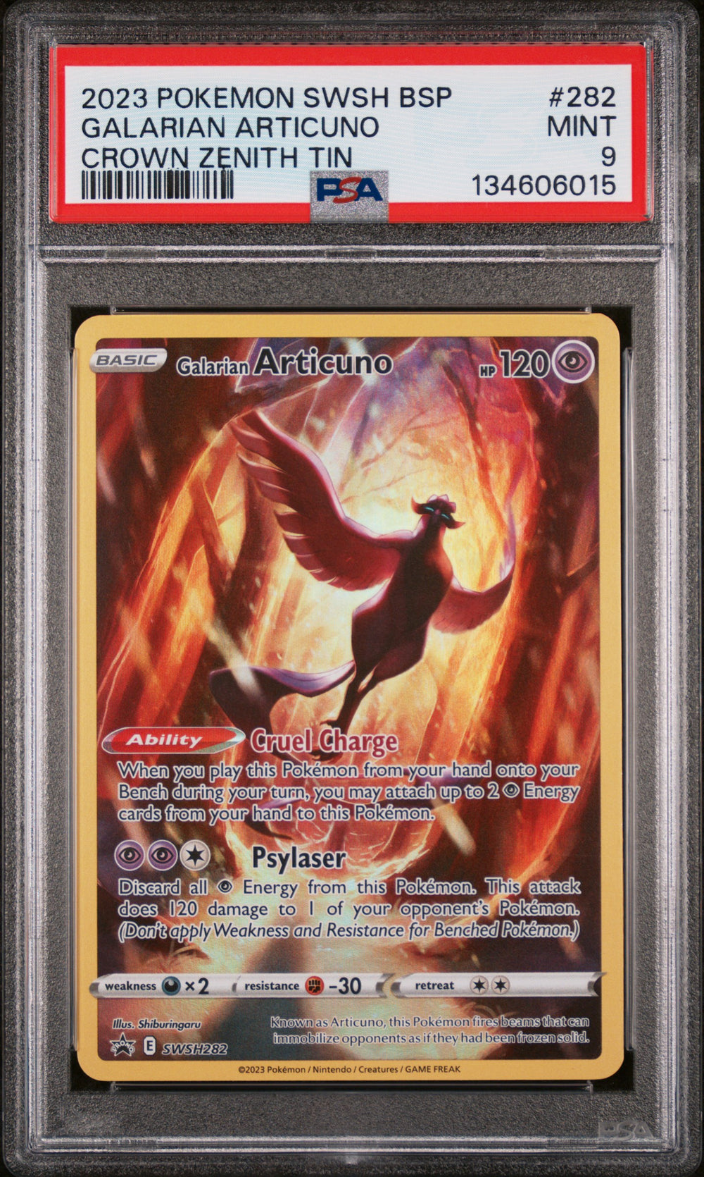 Galarian Articuno Crown Zenith Tin PSA 9 #134606015