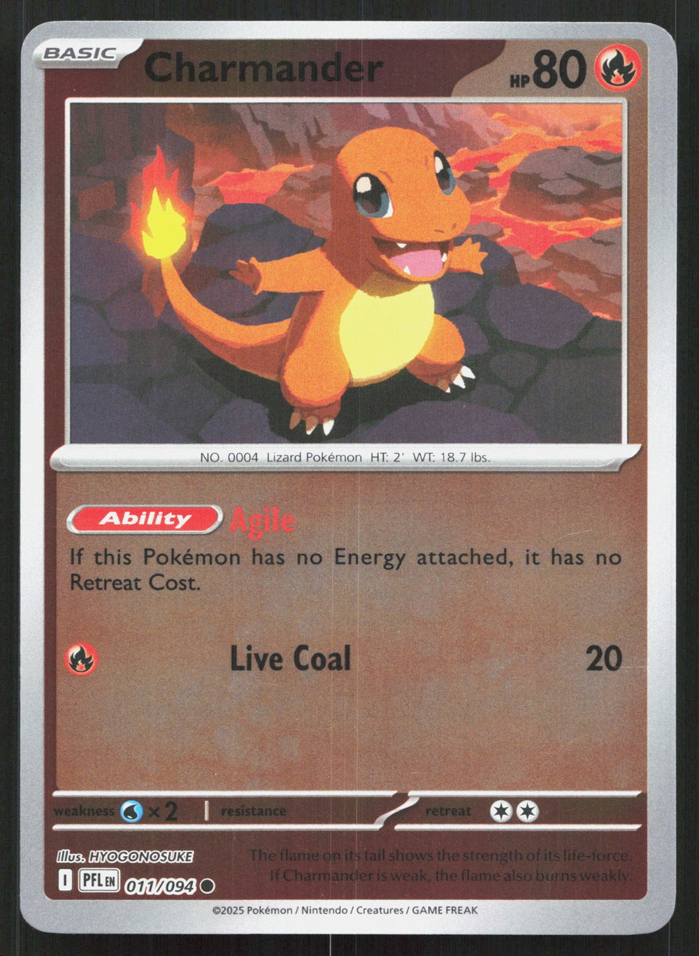 Charmander Reverse Holo ME02: Phantasmal Flames 011/094