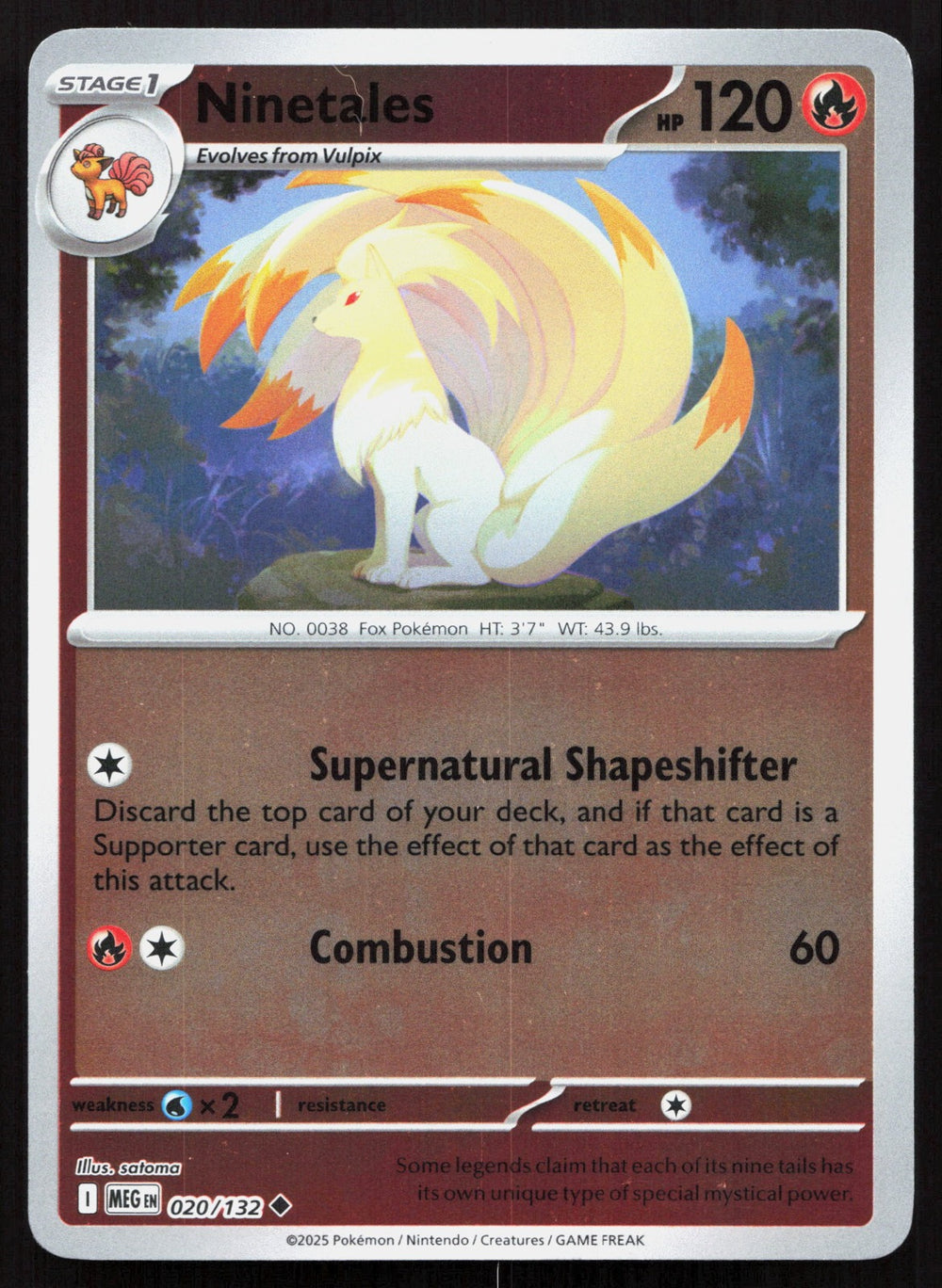 Ninetales Reverse Holo ME01: Mega Evolution 020/132