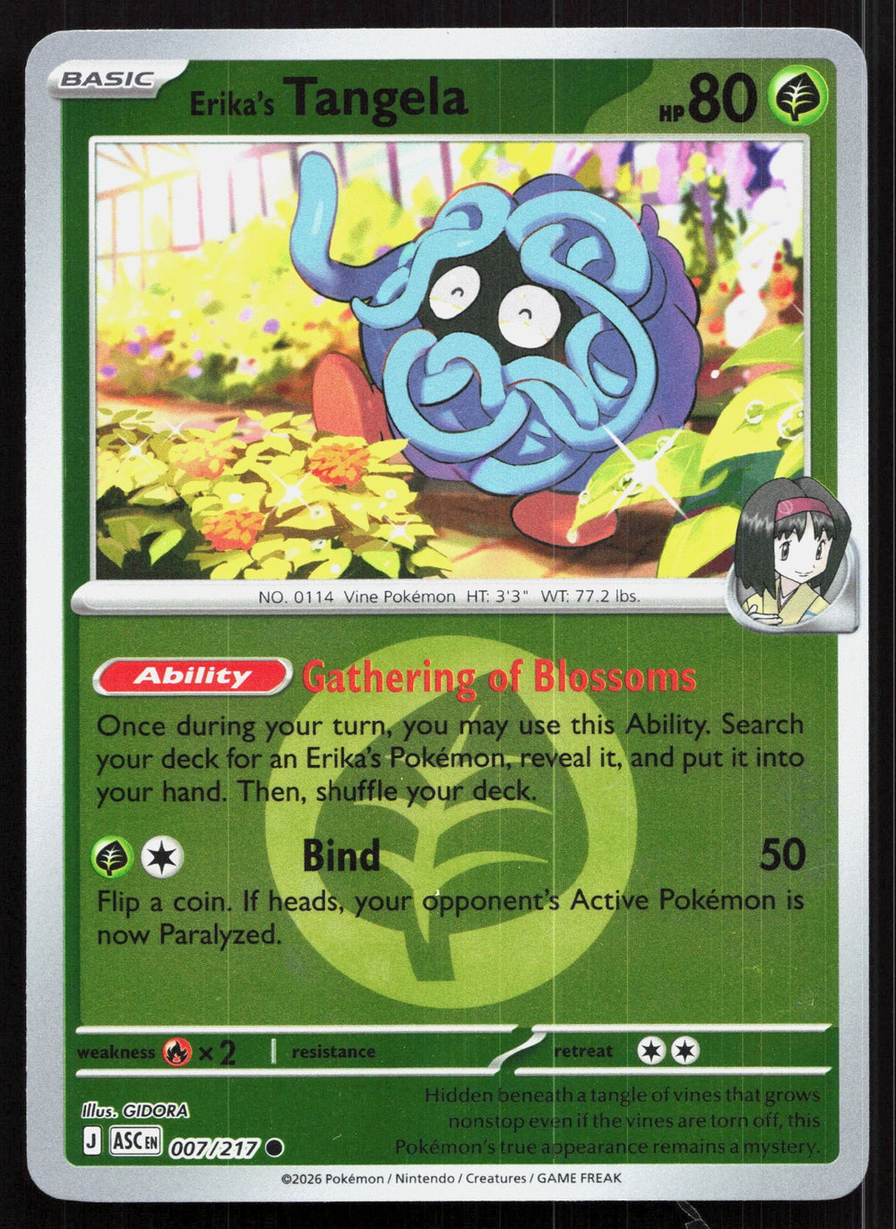 Erika's Tangela (Energy Symbol Pattern) Reverse Holo ME: Ascended Heroes 007/217