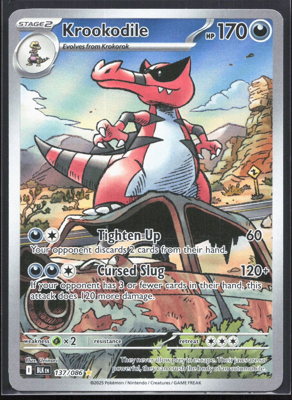 Krookodile Illustration Rare SV: Black Bolt 137/086