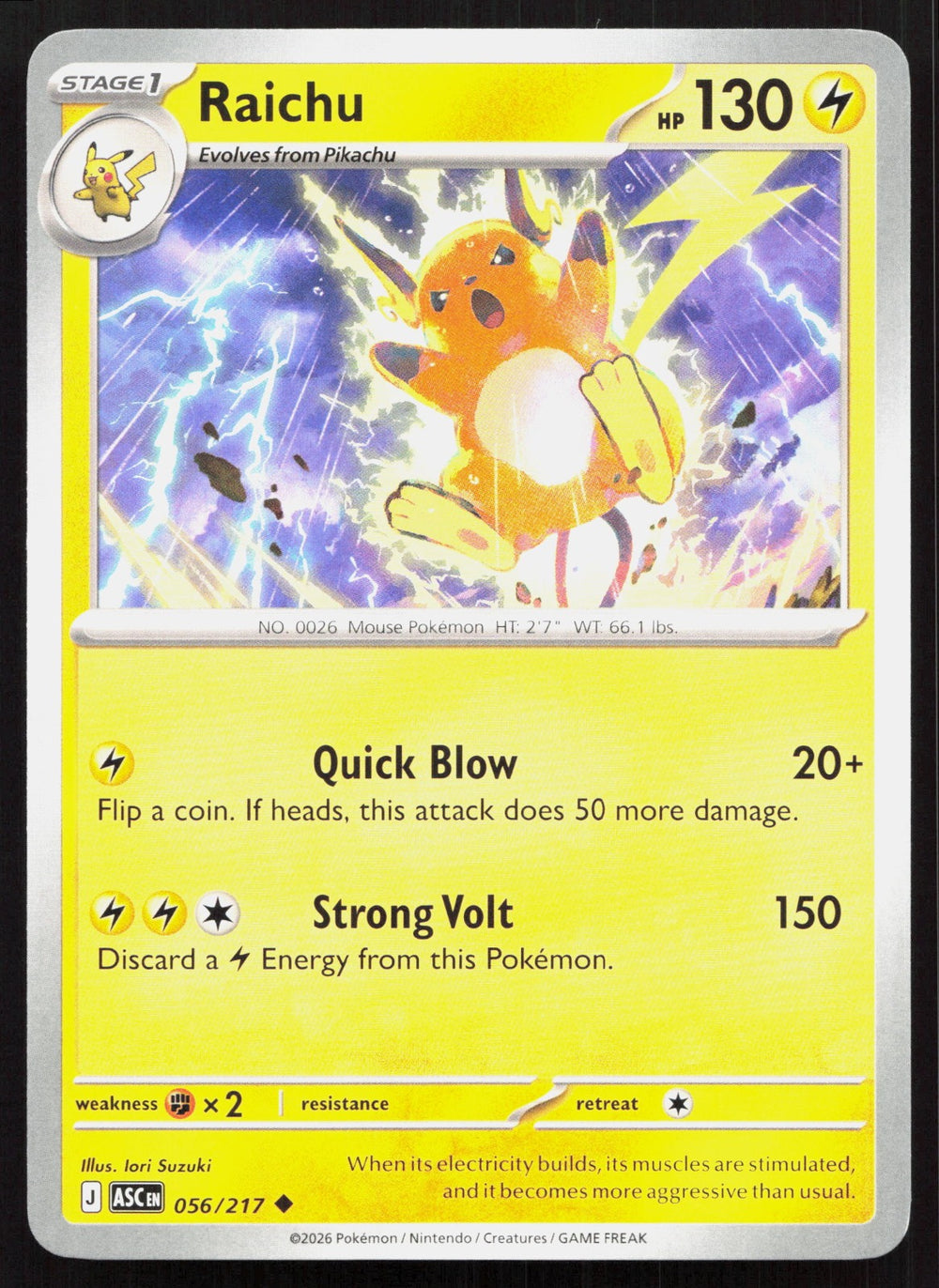 Raichu ME: Ascended Heroes 056/217