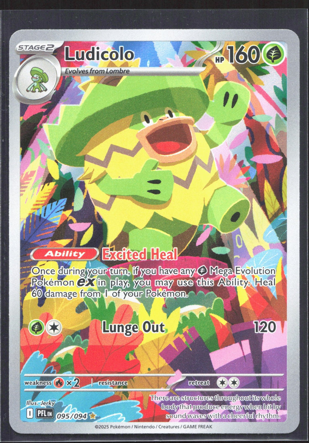 Ludicolo Illustration Rare ME02: Phantasmal Flames 095/094