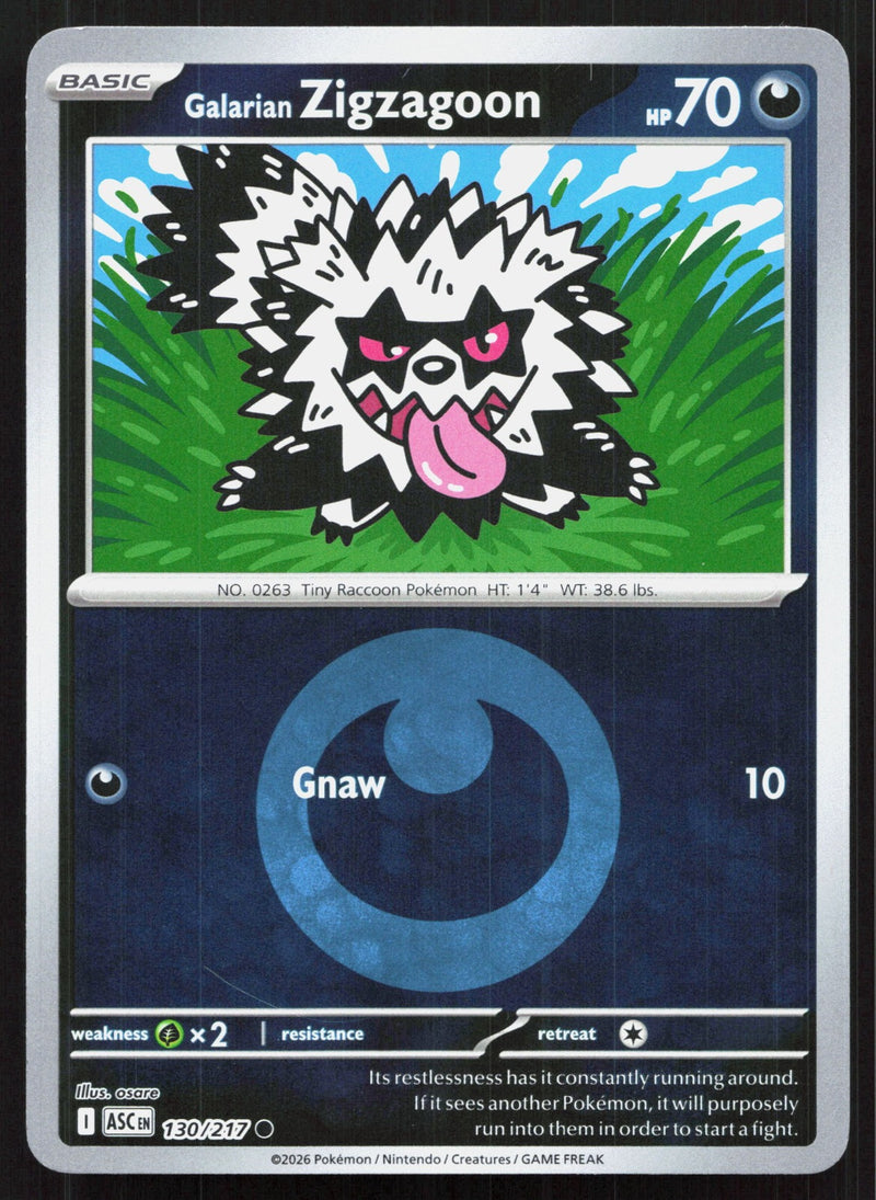 Galarian Zigzagoon (Energy Symbol Pattern) Reverse Holo Ascended Heroes 130/217