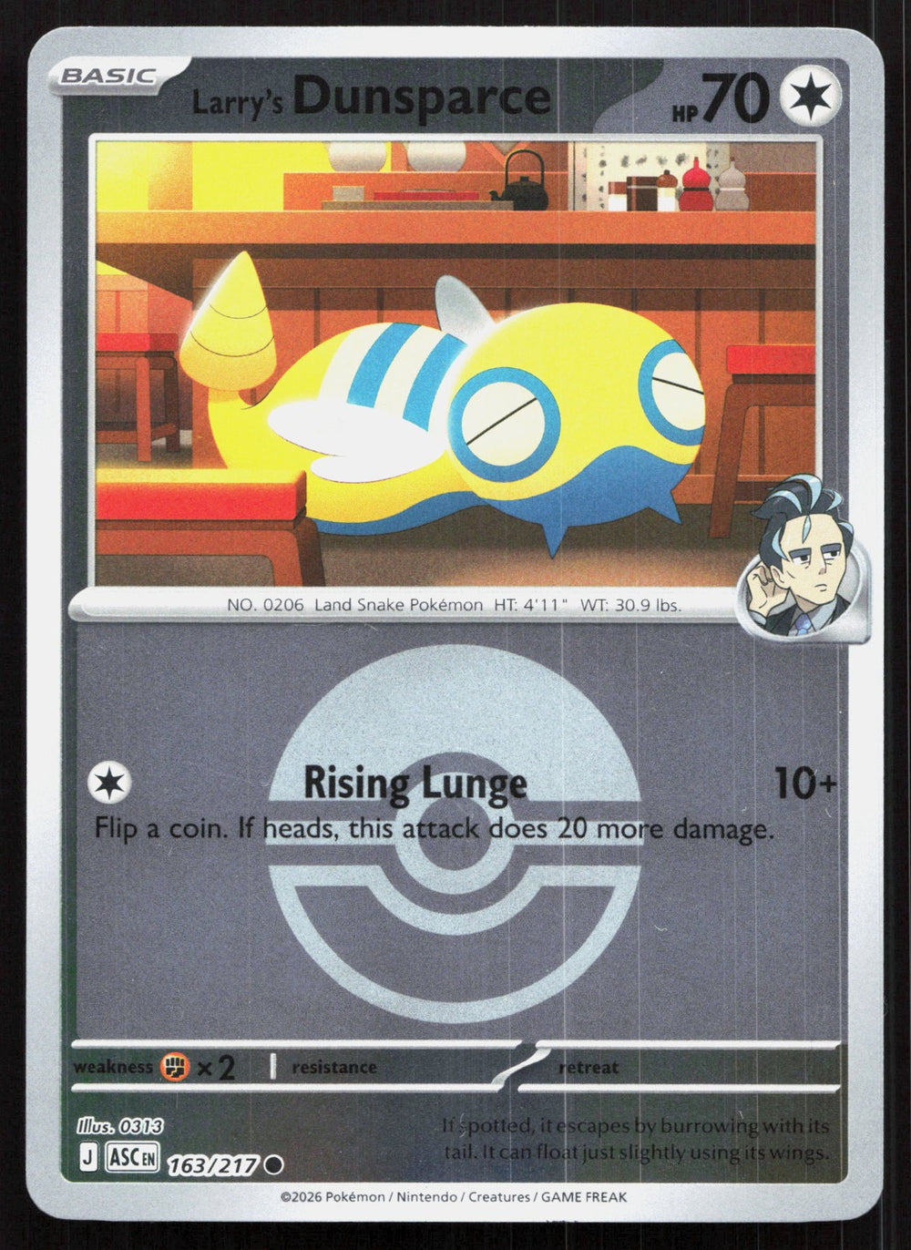 Larry's Dunsparce (Poke Ball) Reverse Holo ME: Ascended Heroes 163/217