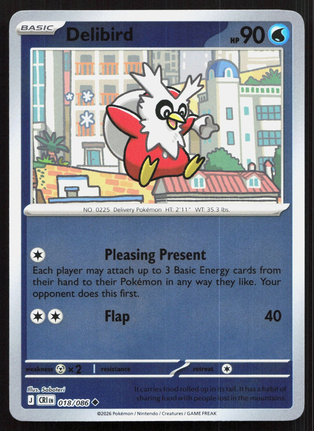 Delibird Reverse Holo ME04: Chaos Rising 018/086