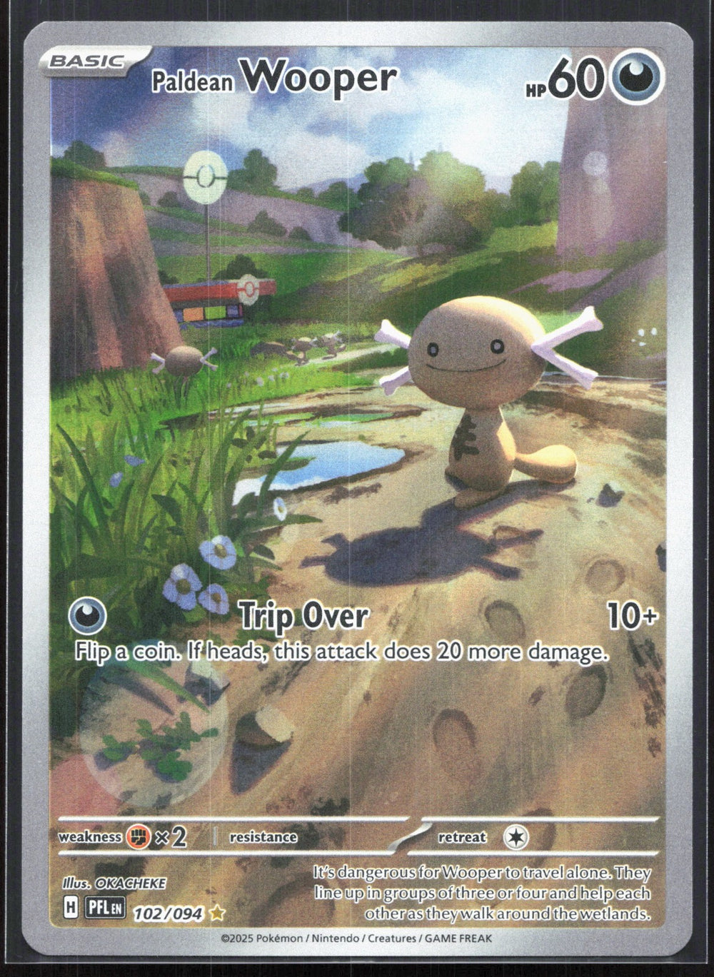 Paldean Wooper Illustration Rare ME02: Phantasmal Flames 102/094