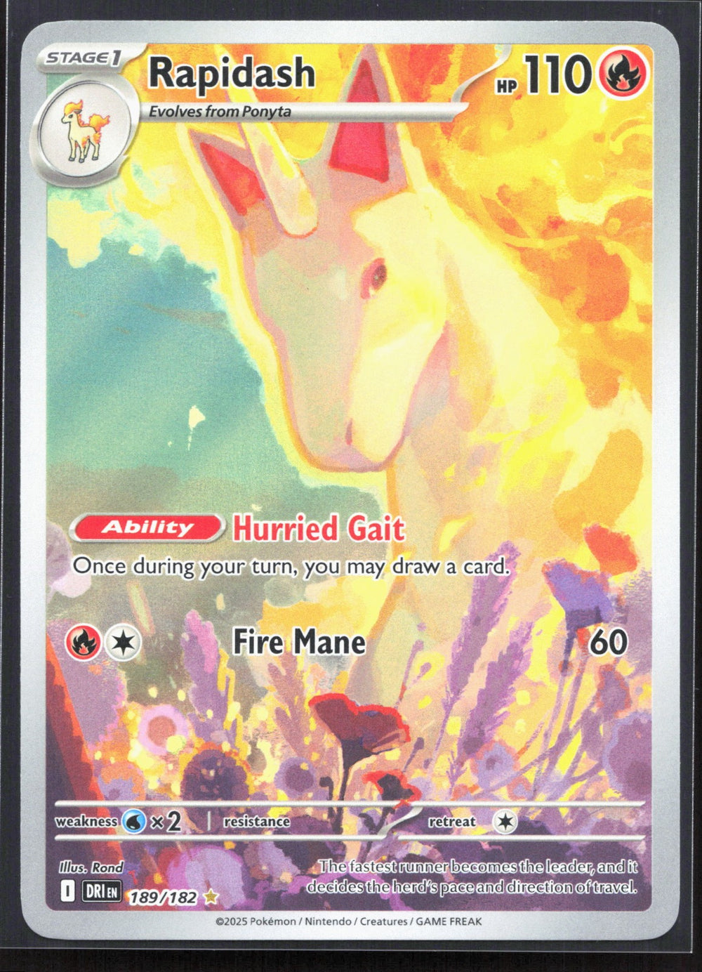 Rapidash Illustration Rare SV10: Destined Rivals 189/182