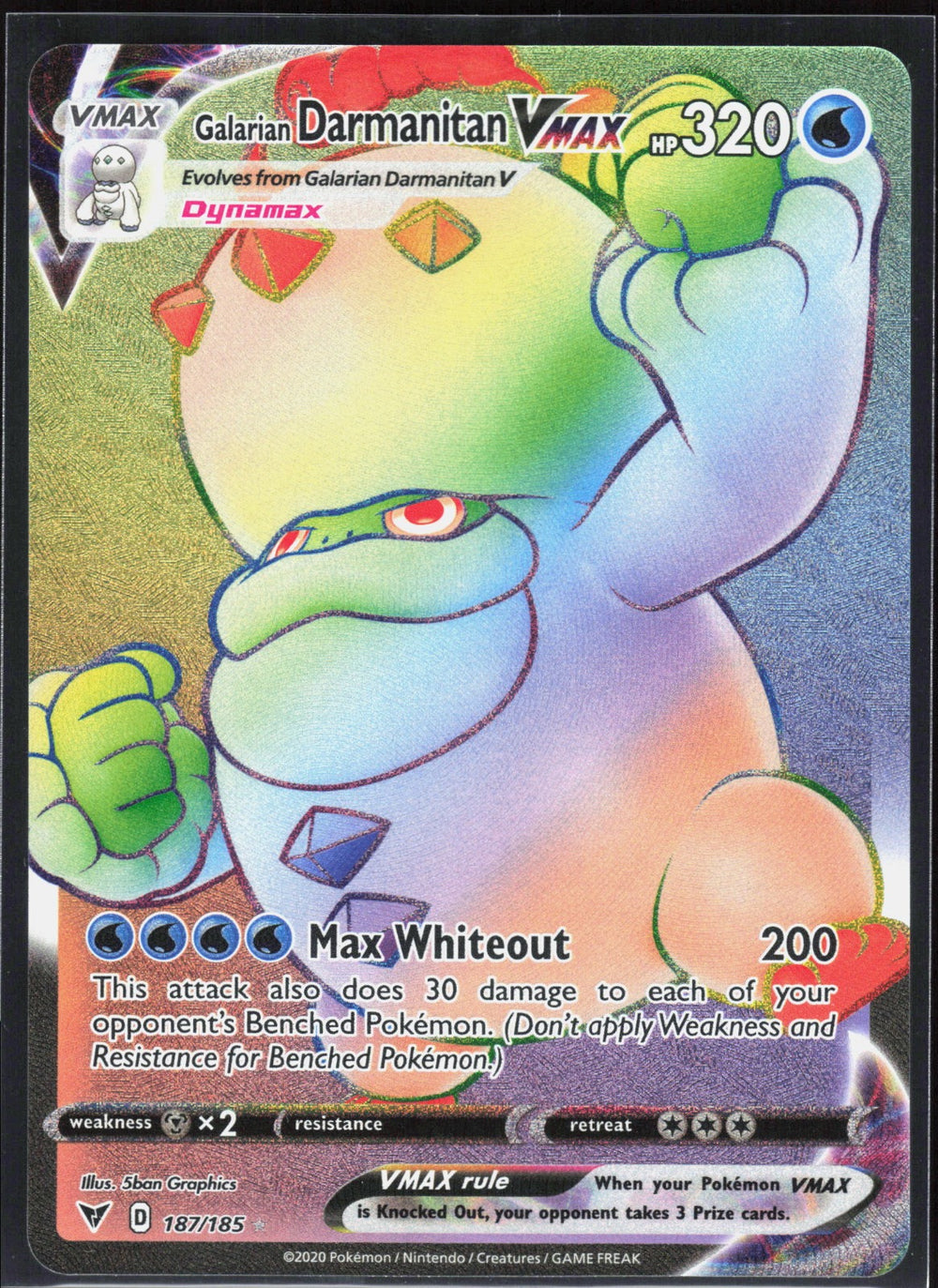 Galarian Darmanitan VMAX (Secret) SWSH04: Vivid Voltage 187/185