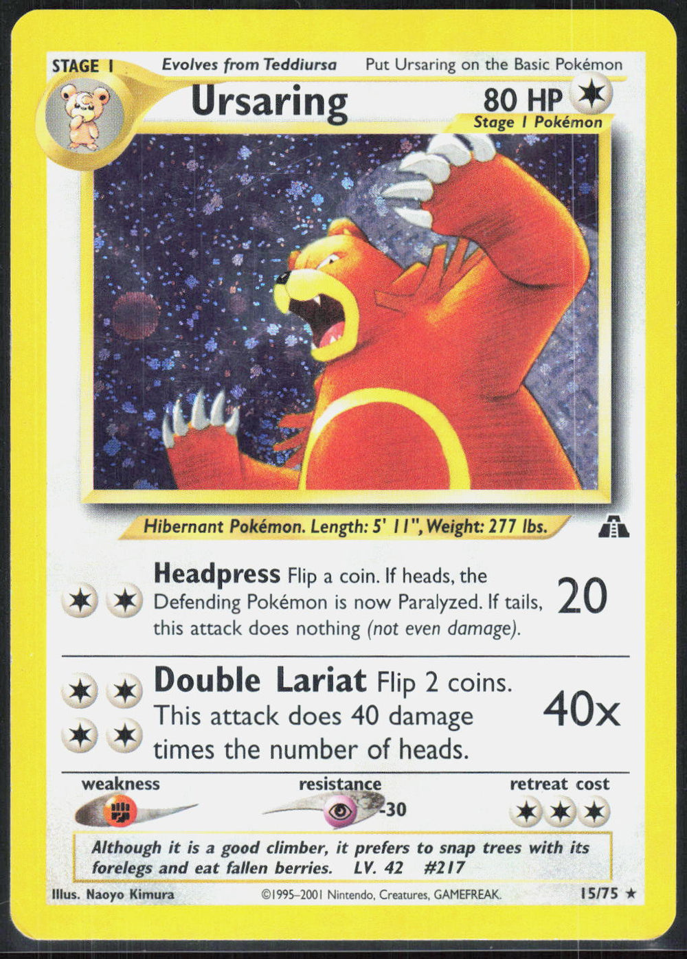 Ursaring Holo (15) Neo Discovery 15/75