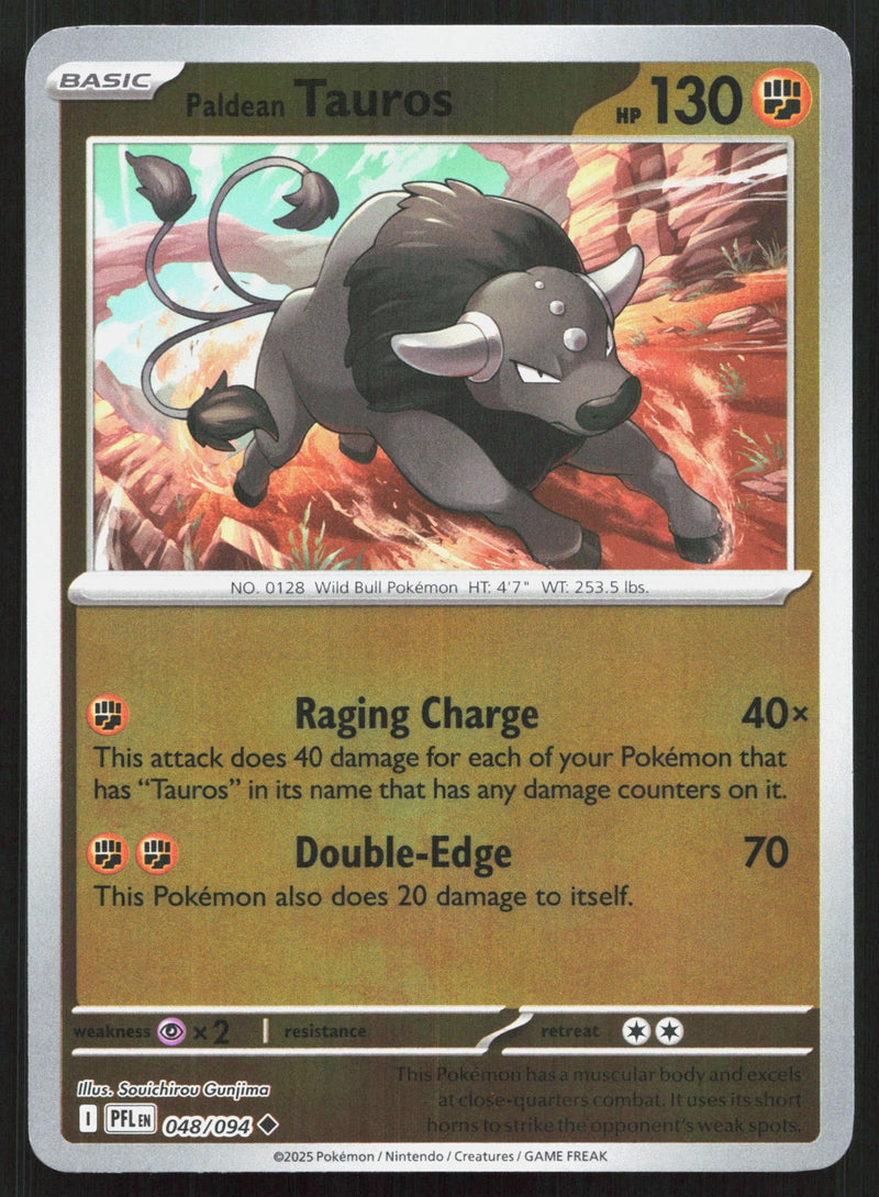 Paldean Tauros Reverse Holo ME02: Phantasmal Flames 048/094