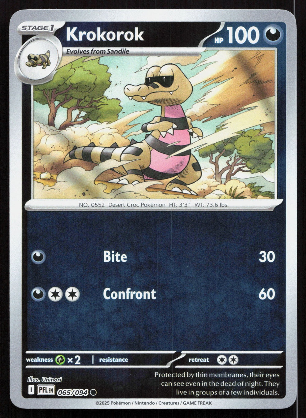 Krokorok Reverse Holo ME02: Phantasmal Flames 065/094