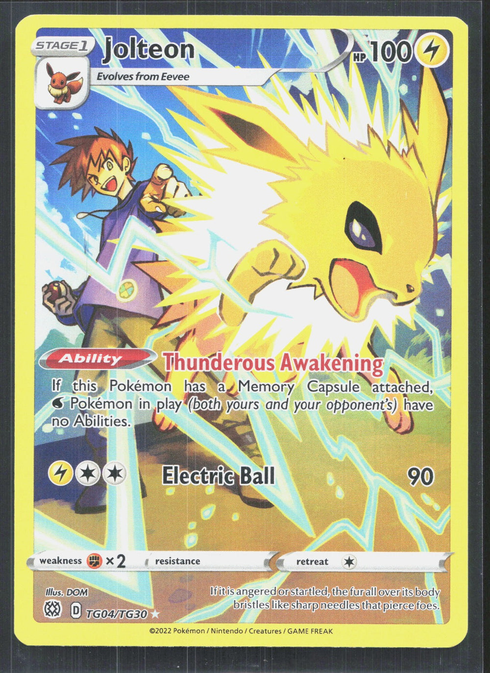 Jolteon Ultra Rare SWSH09: Brilliant Stars Trainer Gallery TG04/TG30