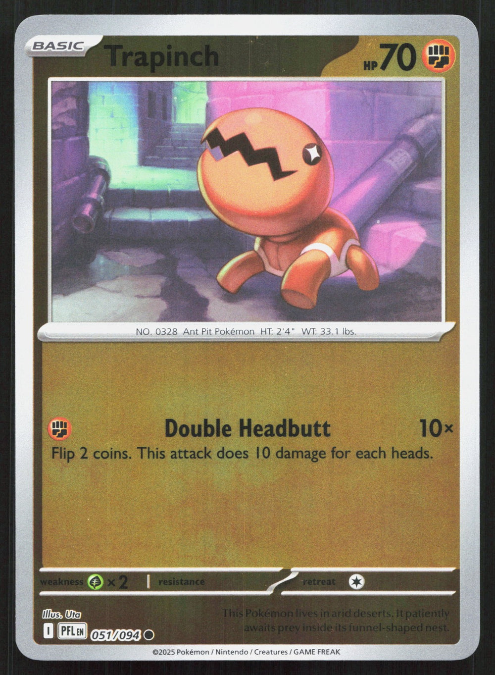 Trapinch Reverse Holo ME02: Phantasmal Flames 051/094