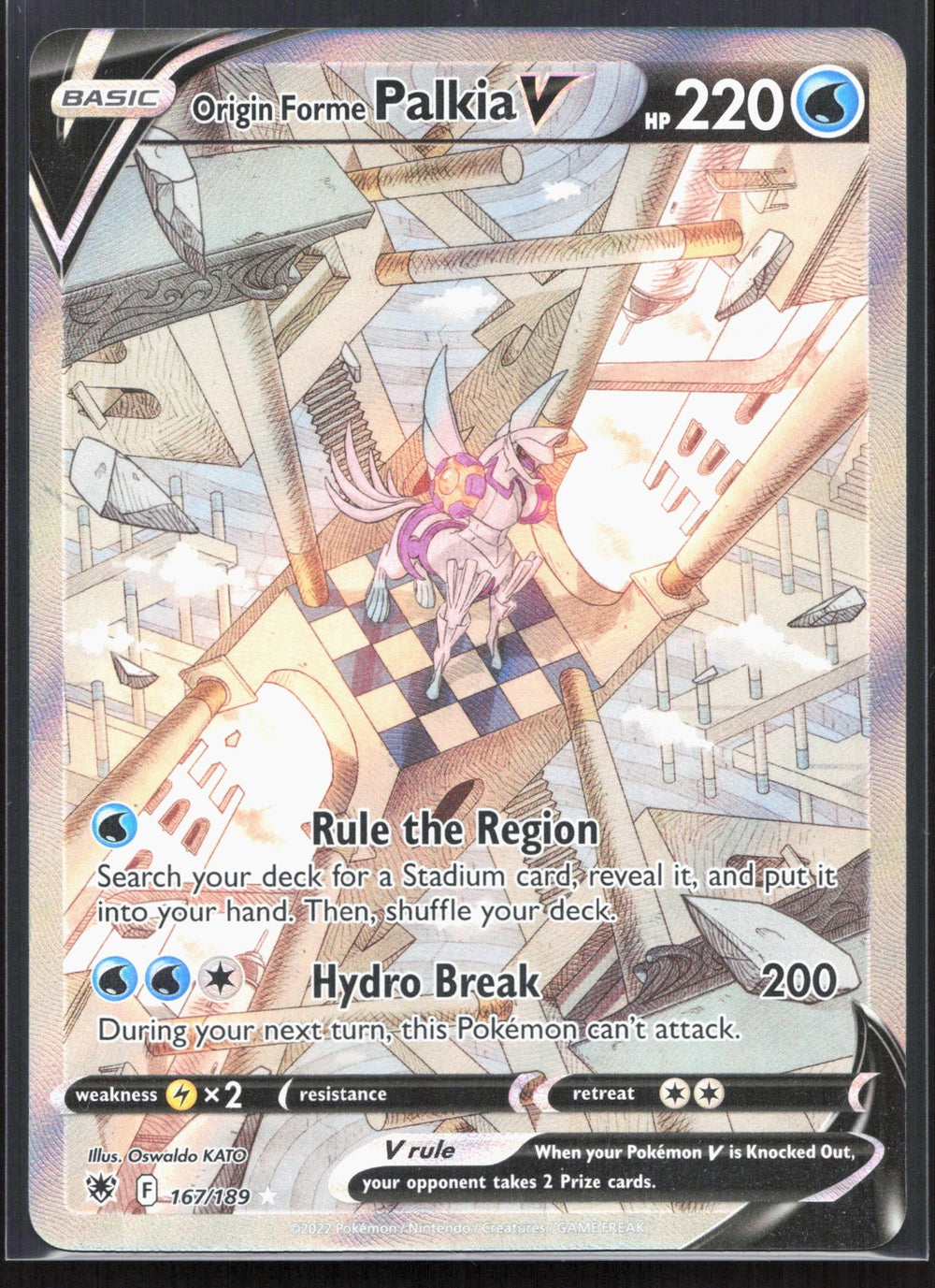 Origin Forme Palkia V (Alternate Full Art) SWSH10: Astral Radiance 167/189