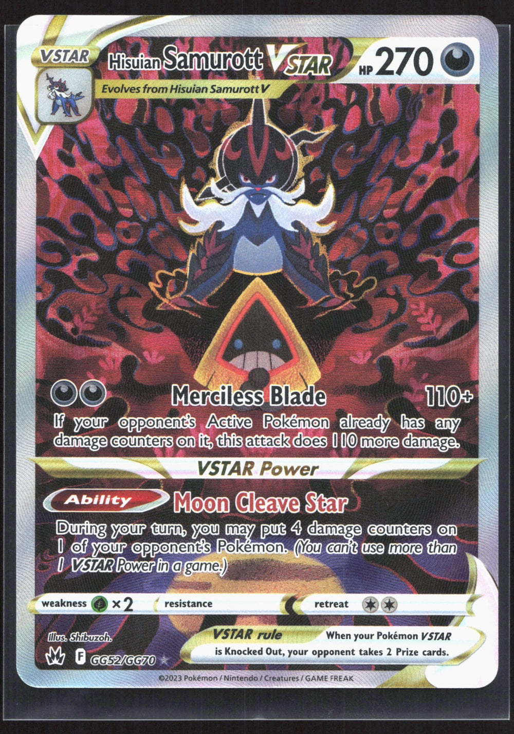 Hisuian Samurott VSTAR Ultra Rare SWSH: Crown Zenith: Galarian Gallery GG52/GG70