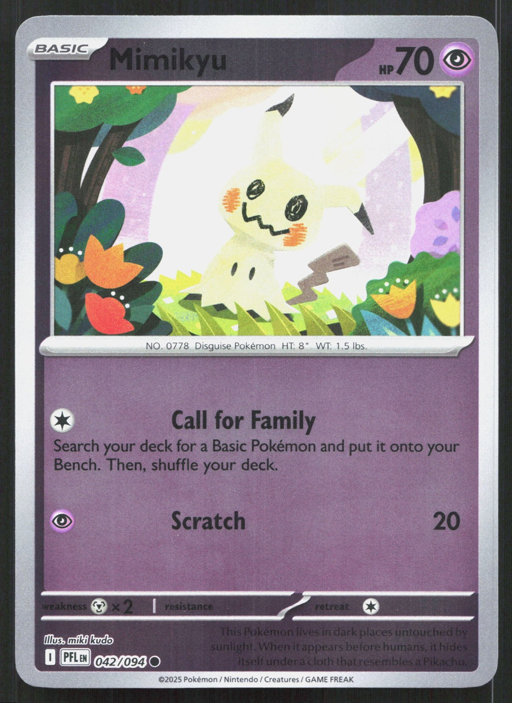 Mimikyu Reverse Holo ME02: Phantasmal Flames 042/094
