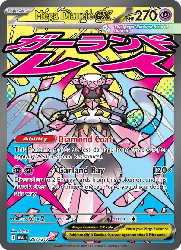 Mega Diancie ex Mega Attack Rare 267/217 Ascended Heroes