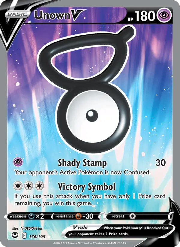 Unown V Full Art 176/195 Silver Tempest